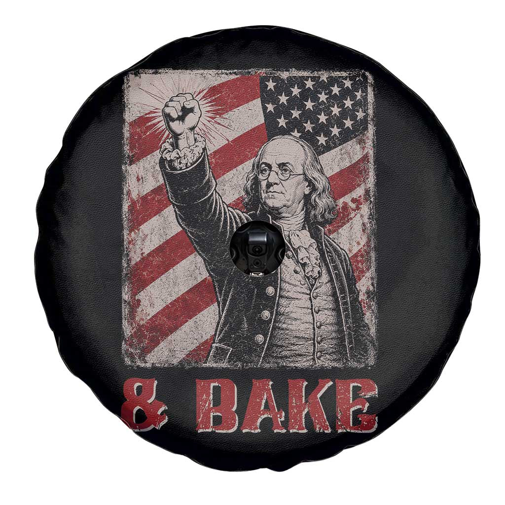 Shake And Bake Benjamin Franklin 4th of July Couple Matching Spare Tire Cover