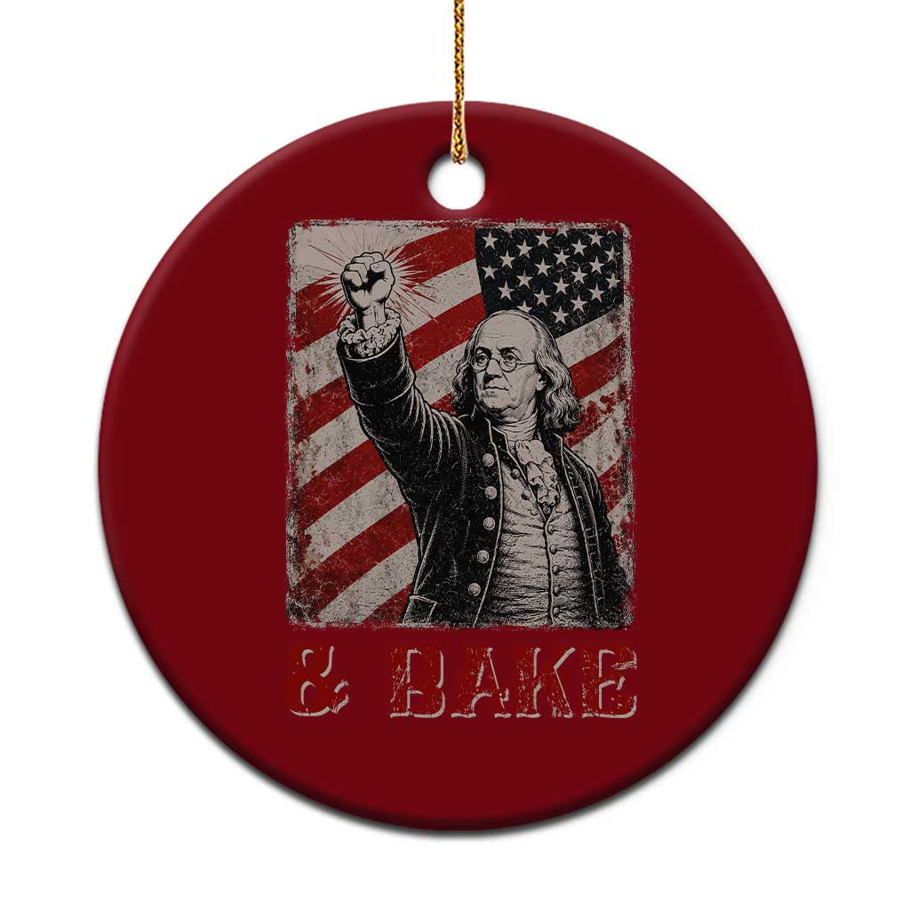 Shake And Bake Benjamin Franklin 4th of July Couple Matching Ceramic Ornament