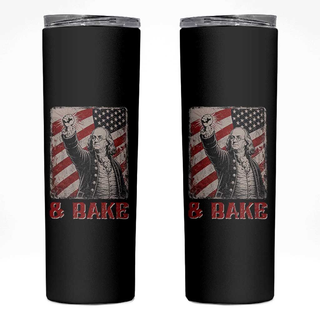 Shake And Bake Benjamin Franklin 4th of July Couple Matching Skinny Tumbler