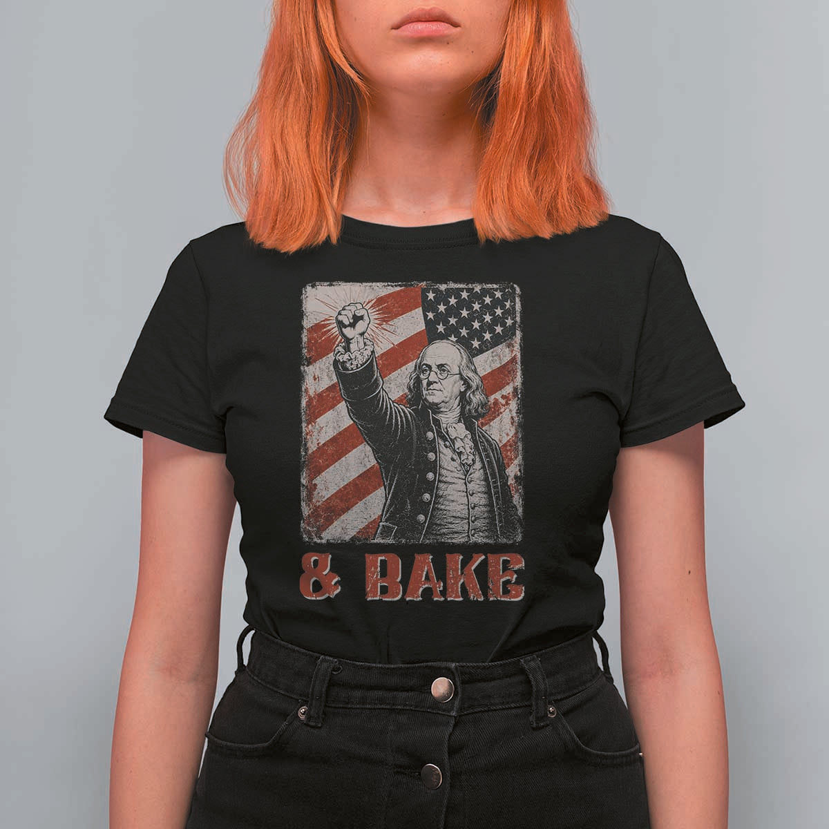 Shake And Bake Benjamin Franklin 4th of July Couple Matching T Shirt For Women
