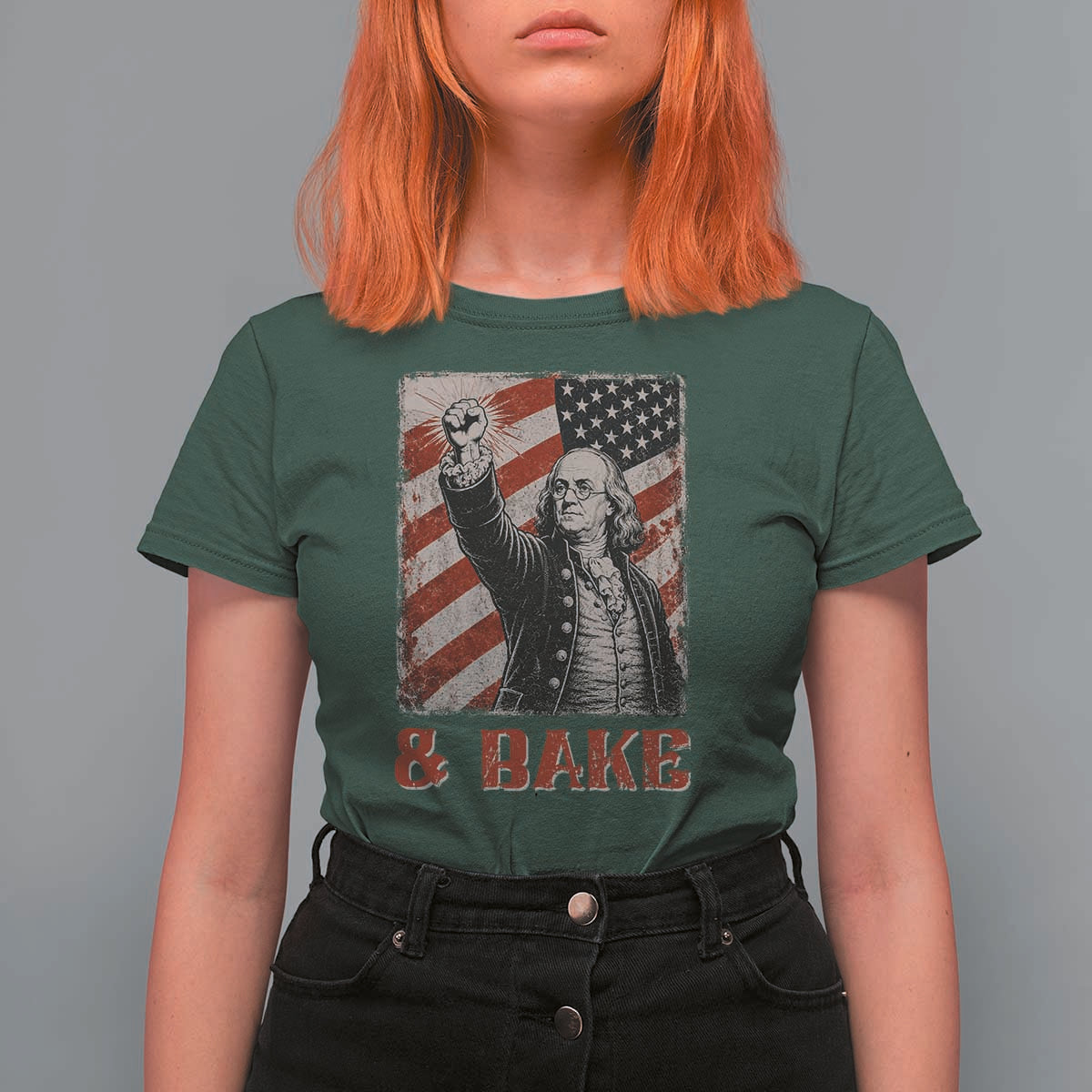 Shake And Bake Benjamin Franklin 4th of July Couple Matching T Shirt For Women