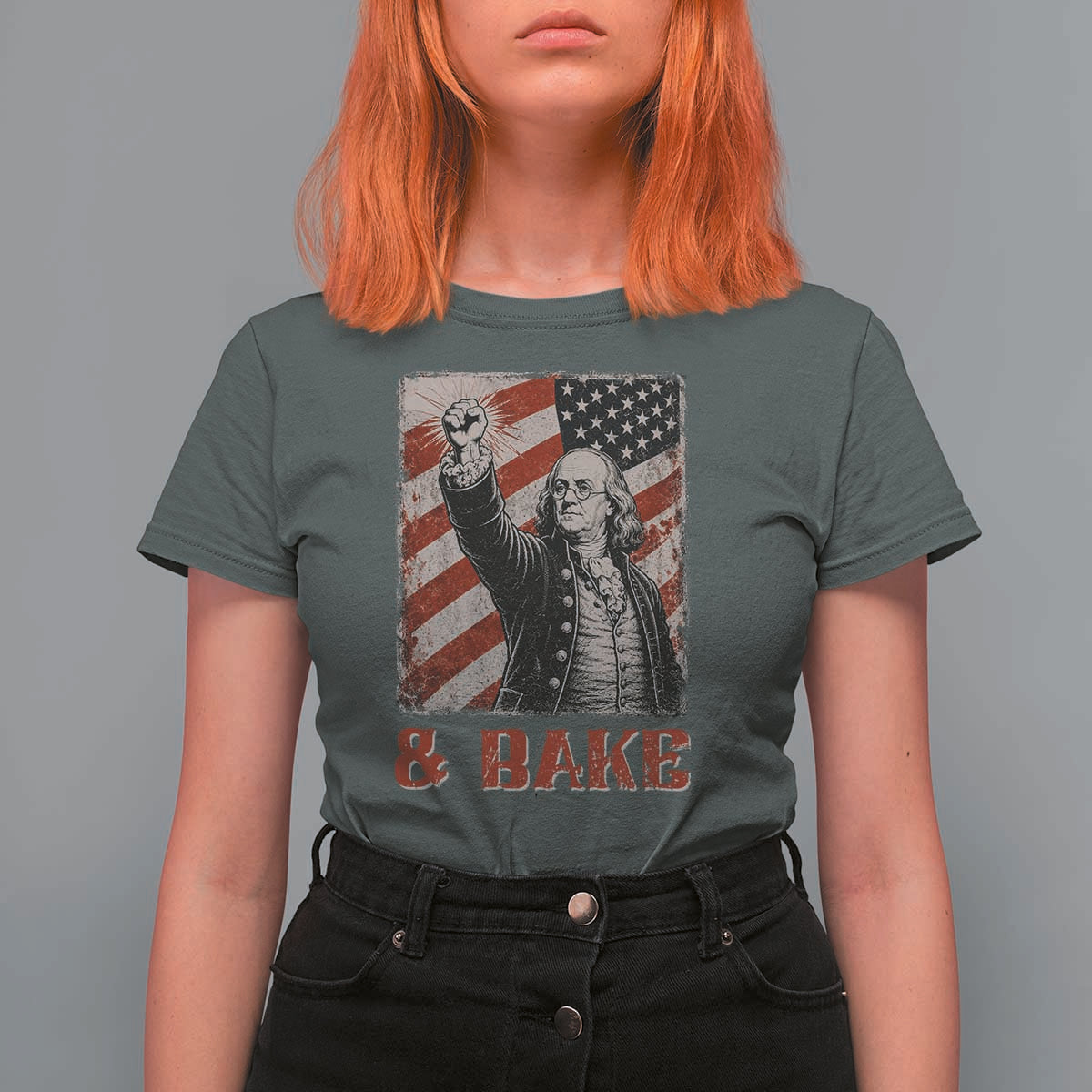 Shake And Bake Benjamin Franklin 4th of July Couple Matching T Shirt For Women