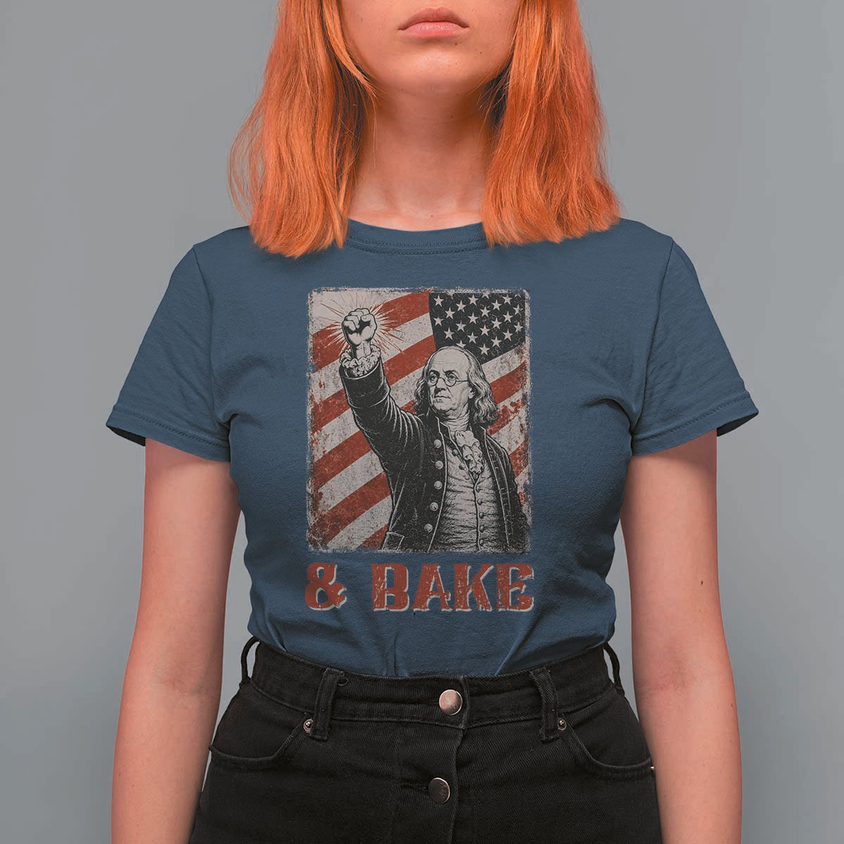 Shake And Bake Benjamin Franklin 4th of July Couple Matching T Shirt For Women
