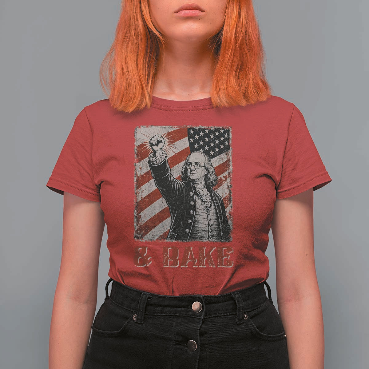 Shake And Bake Benjamin Franklin 4th of July Couple Matching T Shirt For Women