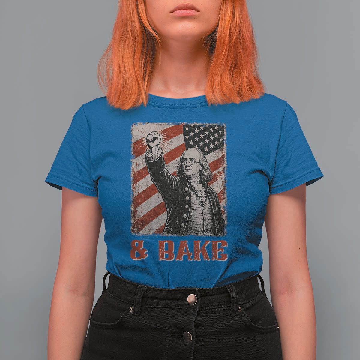 Shake And Bake Benjamin Franklin 4th of July Couple Matching T Shirt For Women