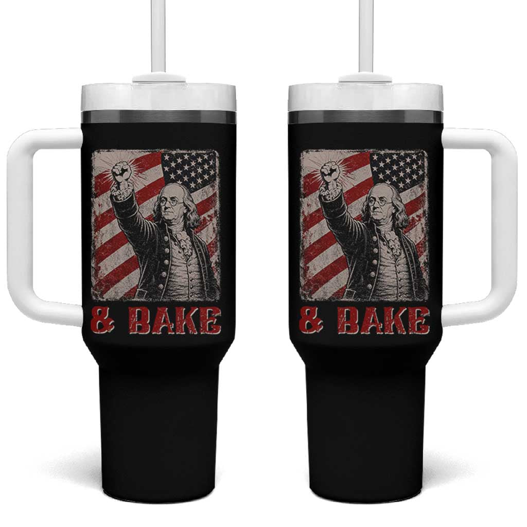 Shake And Bake Benjamin Franklin 4th of July Couple Matching Tumbler With Handle