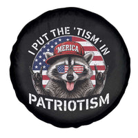 I Put The Tism In Patriotism Spare Tire Cover Patriotic Raccoon 4th of July