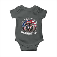 I Put The Tism In Patriotism Baby Onesie Patriotic Raccoon 4th of July