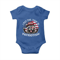 I Put The Tism In Patriotism Baby Onesie Patriotic Raccoon 4th of July