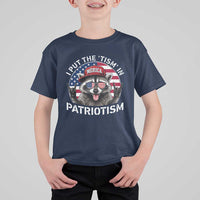 I Put The Tism In Patriotism T Shirt For Kid Patriotic Raccoon 4th of July