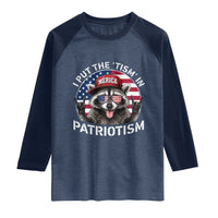 I Put The Tism In Patriotism Raglan Shirt Patriotic Raccoon 4th of July