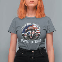 I Put The Tism In Patriotism T Shirt For Women Patriotic Raccoon 4th of July