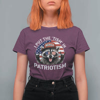 I Put The Tism In Patriotism T Shirt For Women Patriotic Raccoon 4th of July