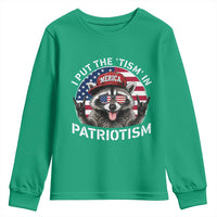 I Put The Tism In Patriotism Youth Sweatshirt Patriotic Raccoon 4th of July