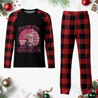 Feeling Cute Might Start A Revolution Later Plaid Pajama Set George Washington 4th of July