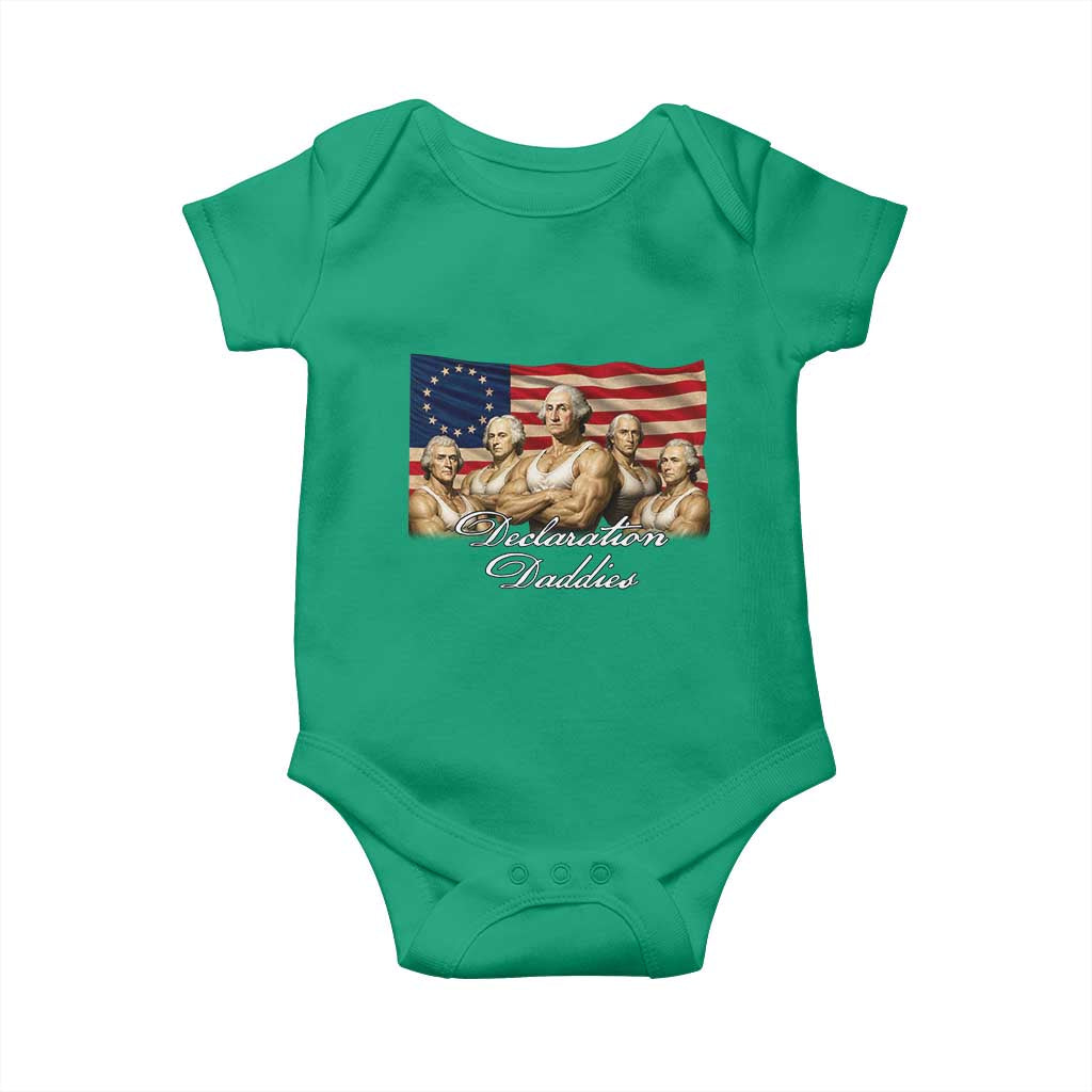 Declaration Daddies Funny 4th of July Founding Fathers Baby Onesie Vintage Betsy Ross Flag