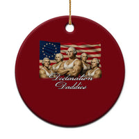 Declaration Daddies Funny 4th of July Founding Fathers Ceramic Ornament Vintage Betsy Ross Flag