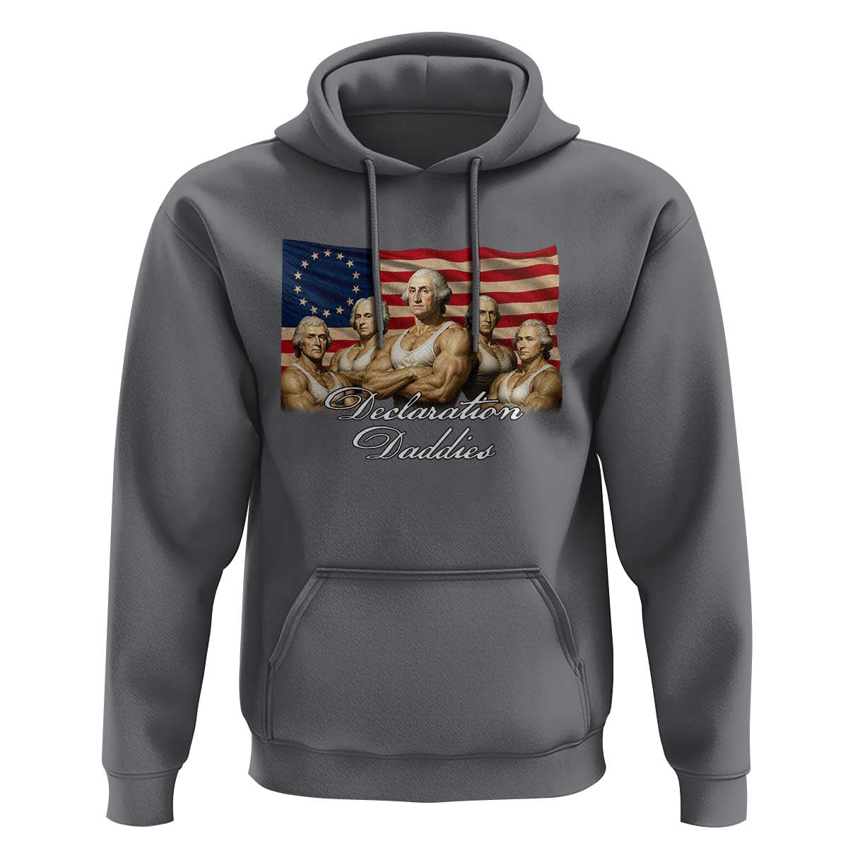 Declaration Daddies Funny 4th of July Founding Fathers Hoodie Vintage Betsy Ross Flag