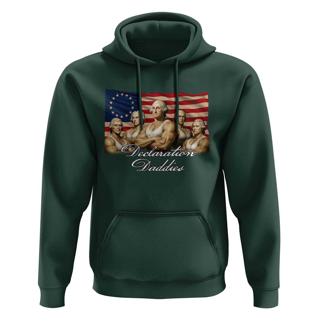 Declaration Daddies Funny 4th of July Founding Fathers Hoodie Vintage Betsy Ross Flag