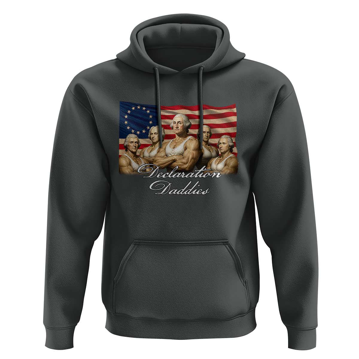 Declaration Daddies Funny 4th of July Founding Fathers Hoodie Vintage Betsy Ross Flag