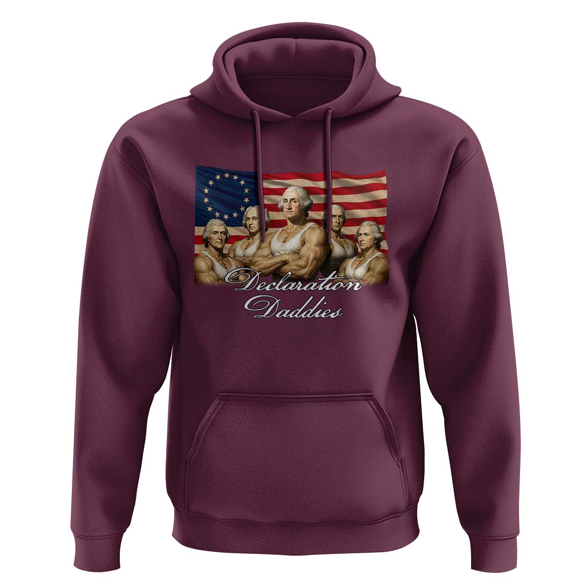 Declaration Daddies Funny 4th of July Founding Fathers Hoodie Vintage Betsy Ross Flag