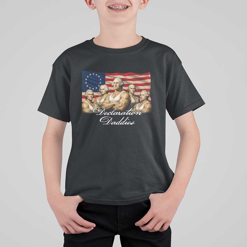 Declaration Daddies Funny 4th of July Founding Fathers T Shirt For Kid Vintage Betsy Ross Flag