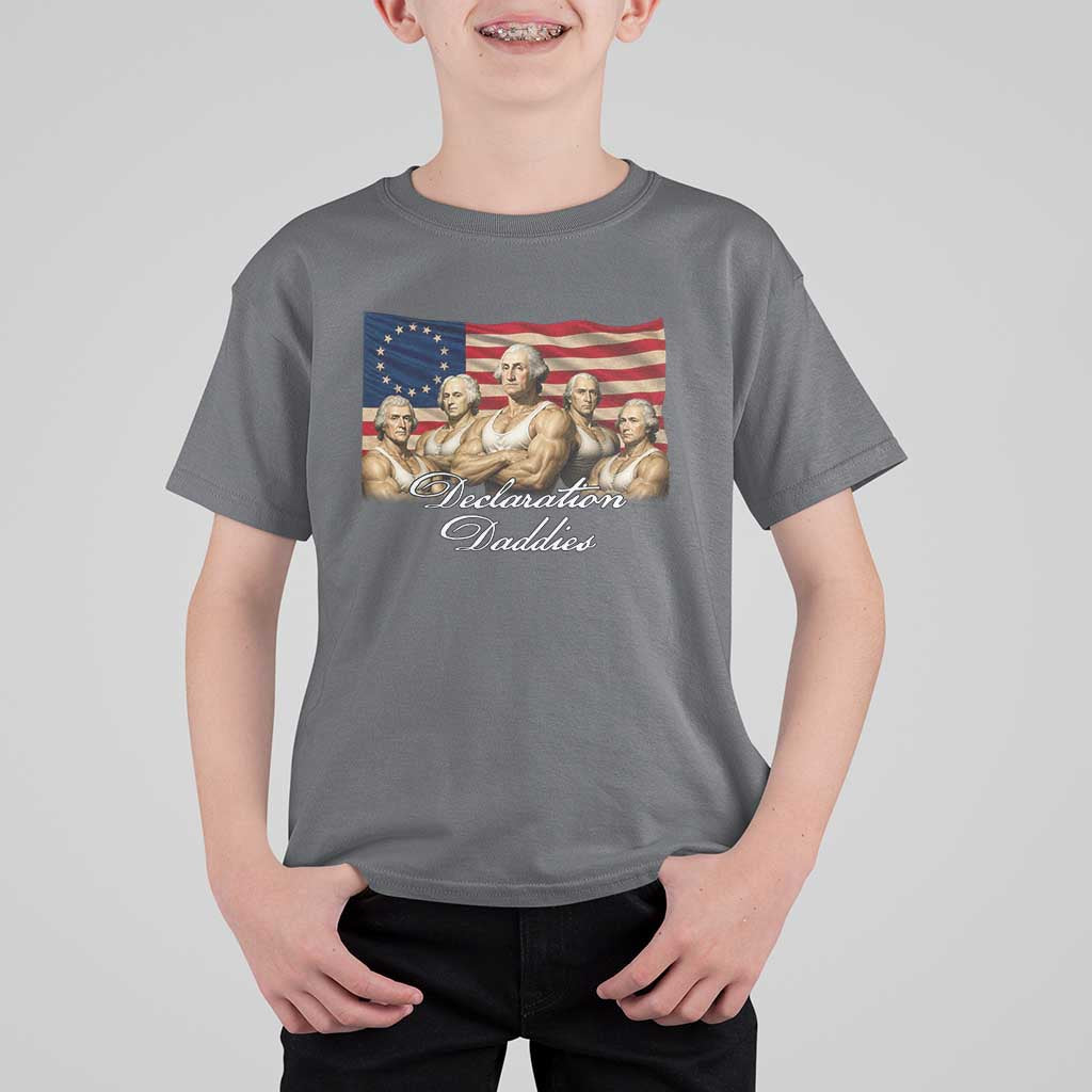Declaration Daddies Funny 4th of July Founding Fathers T Shirt For Kid Vintage Betsy Ross Flag