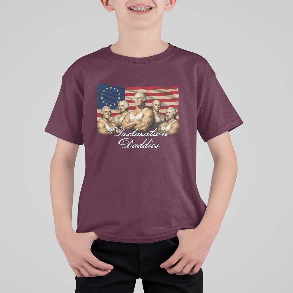 Declaration Daddies Funny 4th of July Founding Fathers T Shirt For Kid Vintage Betsy Ross Flag