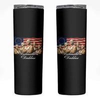 Declaration Daddies Funny 4th of July Founding Fathers Skinny Tumbler Vintage Betsy Ross Flag