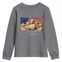 Declaration Daddies Funny 4th of July Founding Fathers Youth Sweatshirt Vintage Betsy Ross Flag