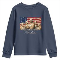Declaration Daddies Funny 4th of July Founding Fathers Youth Sweatshirt Vintage Betsy Ross Flag