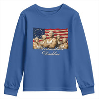 Declaration Daddies Funny 4th of July Founding Fathers Youth Sweatshirt Vintage Betsy Ross Flag