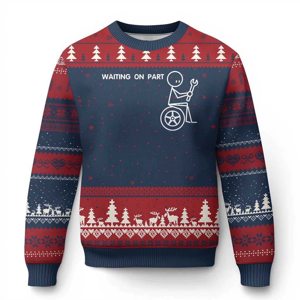 Waiting On Parts Funny Mechanic Ugly Christmas Sweater Car Technician Auto Repair Life