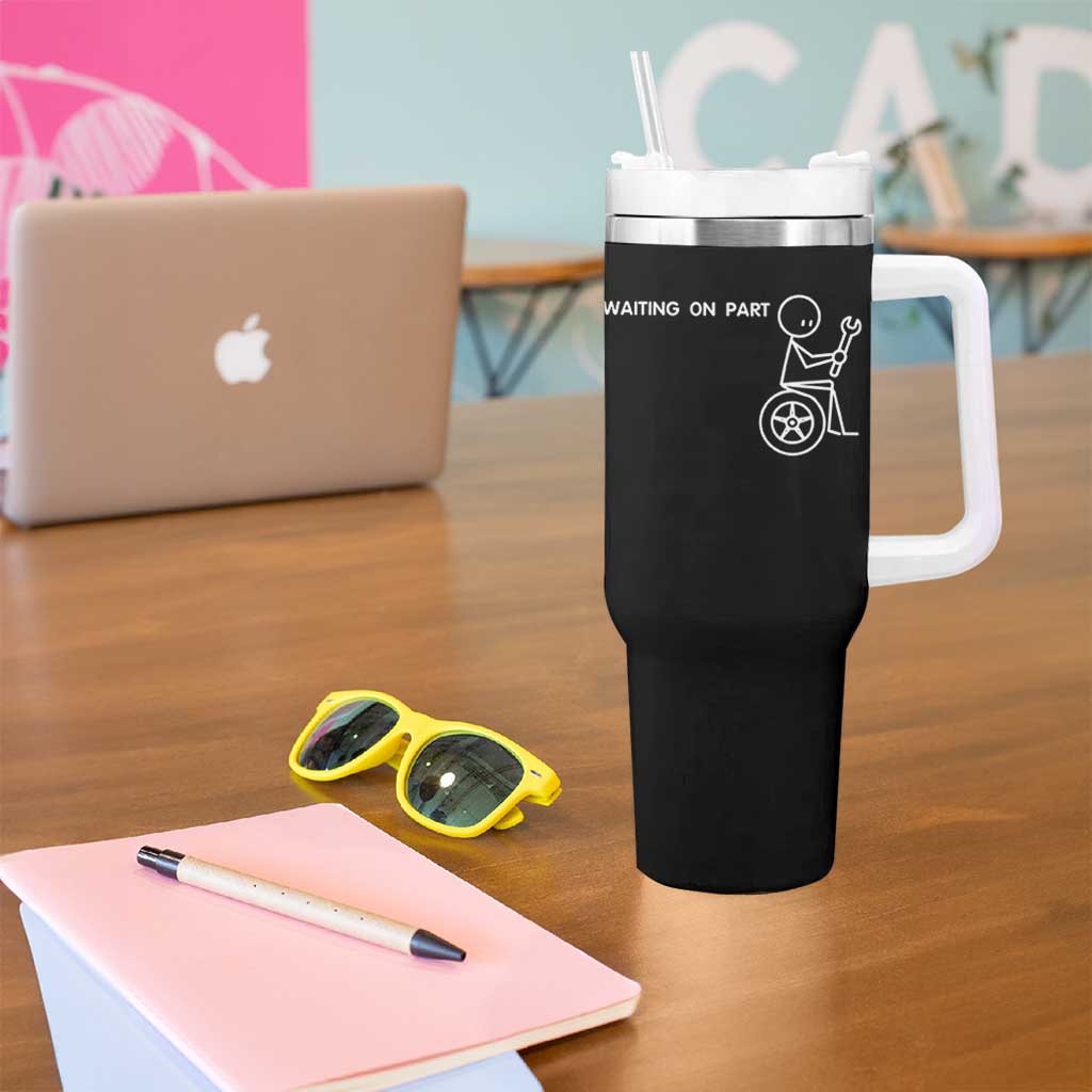 Waiting On Parts Funny Mechanic Tumbler With Handle Car Technician Auto Repair Life