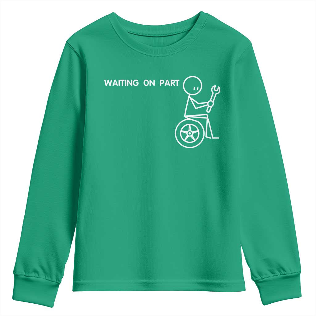 Waiting On Parts Funny Mechanic Youth Sweatshirt Car Technician Auto Repair Life