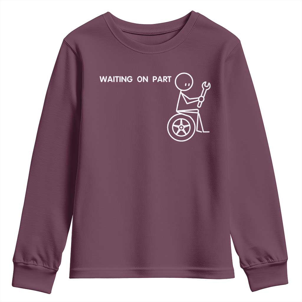 Waiting On Parts Funny Mechanic Youth Sweatshirt Car Technician Auto Repair Life