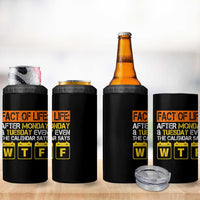 Fact of Life After Monday and Tuesday Calendar Says WTF 4 in 1 Can Cooler Tumbler