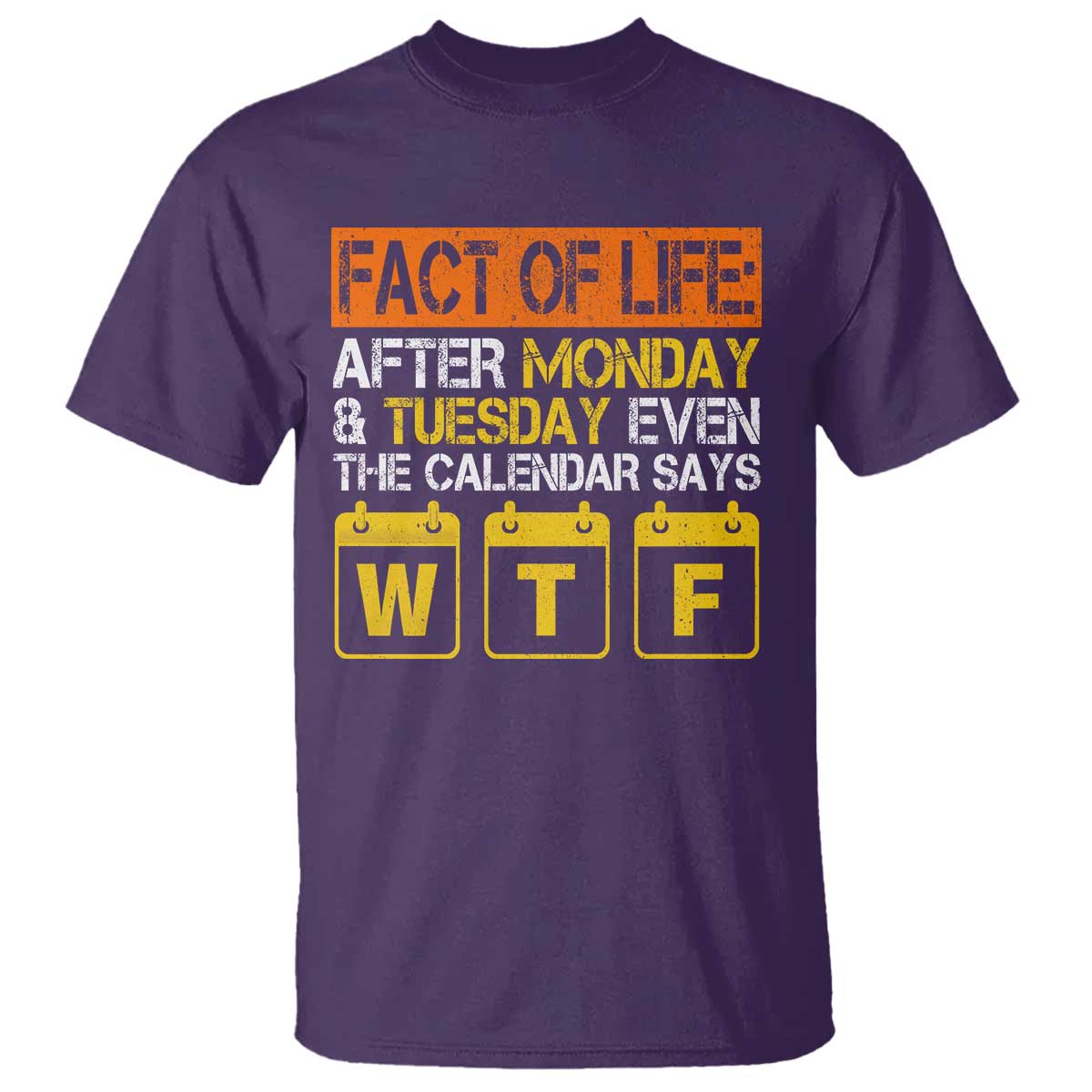 Fact of Life After Monday and Tuesday Calendar Says WTF T Shirt
