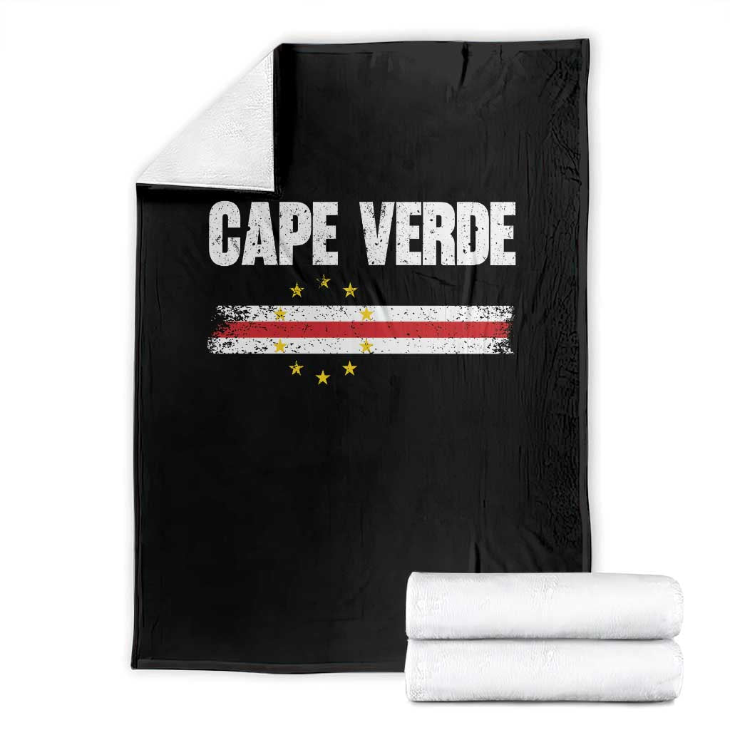 Cape Verde Pride Vintage Cape Verdean Flag 10 Stars Throw Blanket