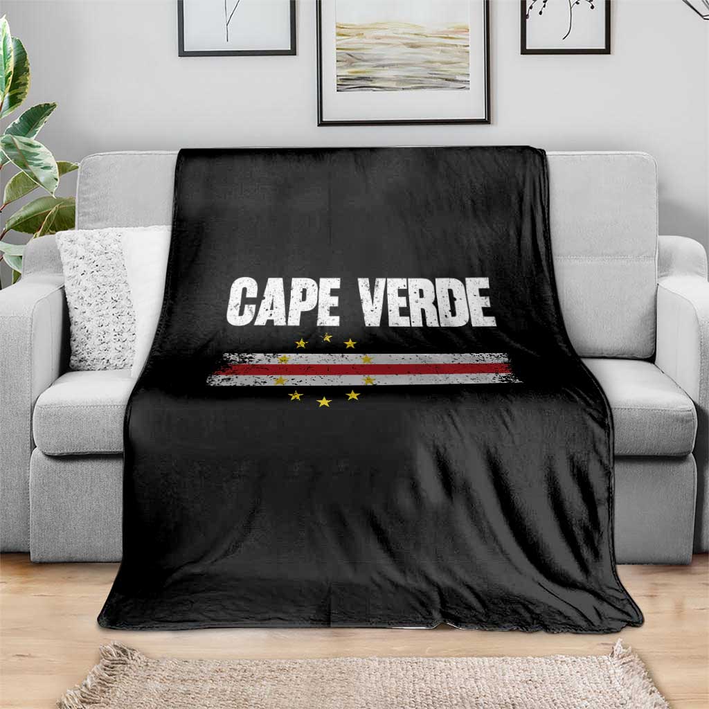 Cape Verde Pride Vintage Cape Verdean Flag 10 Stars Throw Blanket