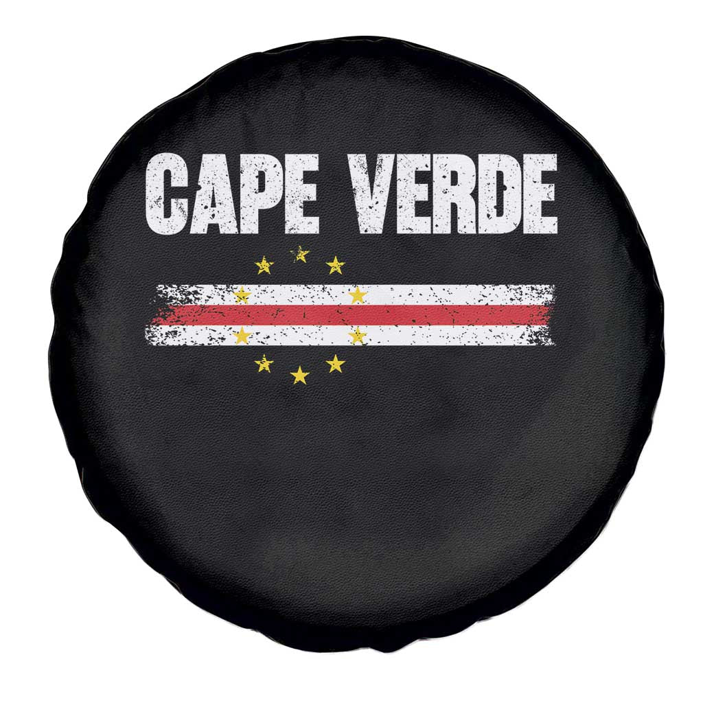 Cape Verde Pride Vintage Cape Verdean Flag 10 Stars Spare Tire Cover