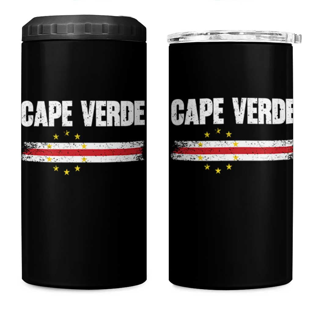 Cape Verde Pride Vintage Cape Verdean Flag 10 Stars 4 in 1 Can Cooler Tumbler