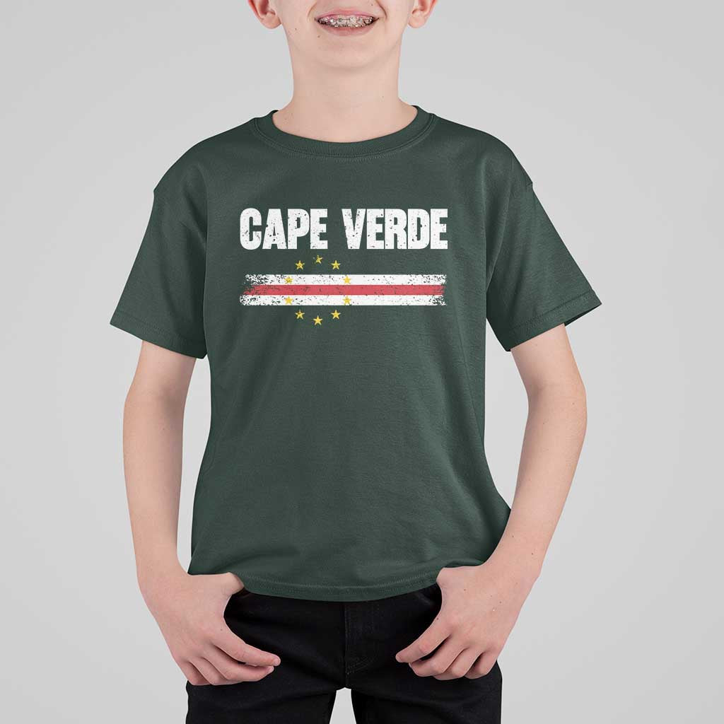 Cape Verde Pride Vintage Cape Verdean Flag 10 Stars T Shirt For Kid