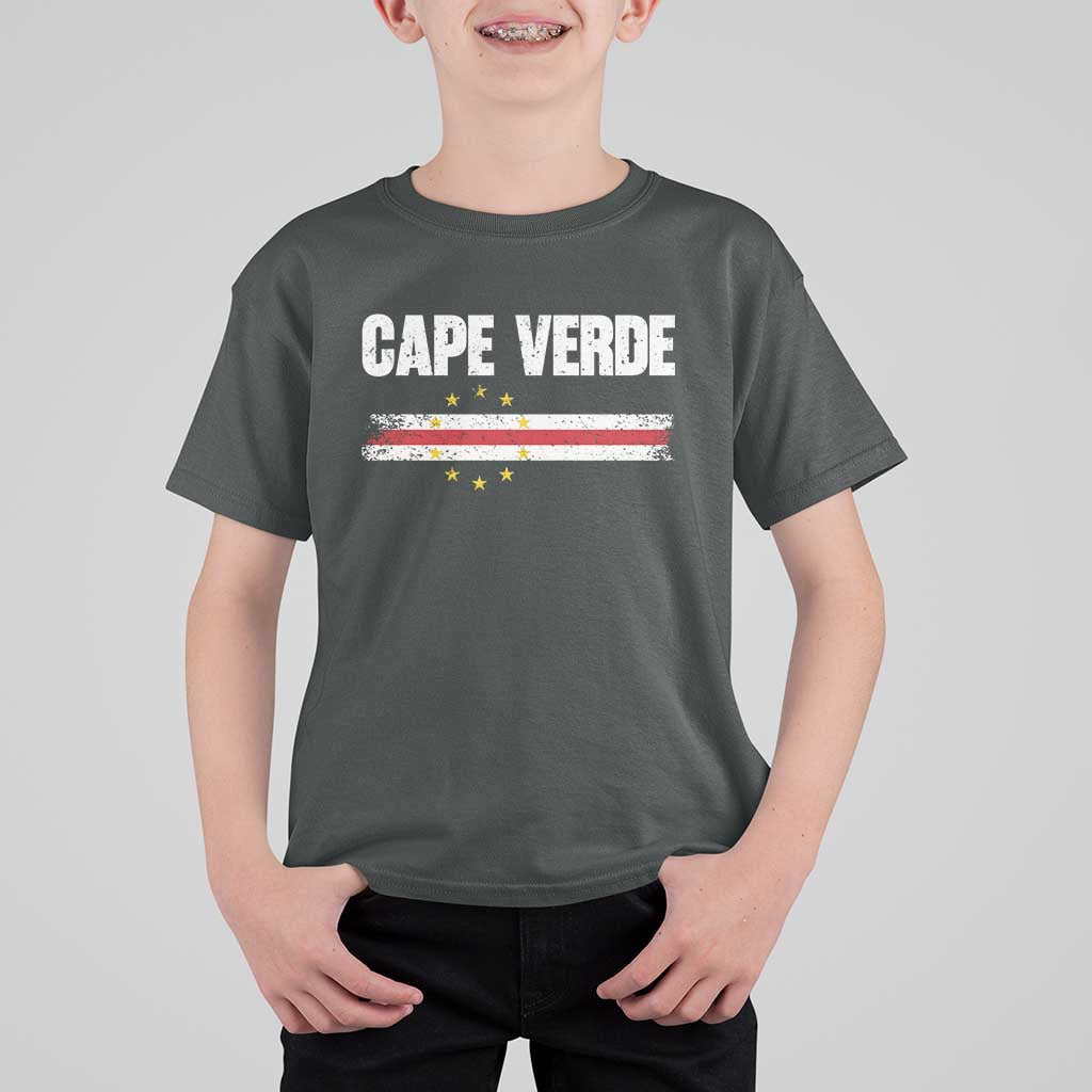 Cape Verde Pride Vintage Cape Verdean Flag 10 Stars T Shirt For Kid