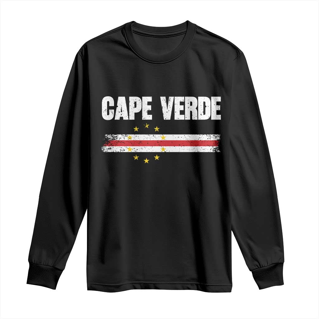 Cape Verde Pride Vintage Cape Verdean Flag 10 Stars Long Sleeve Shirt