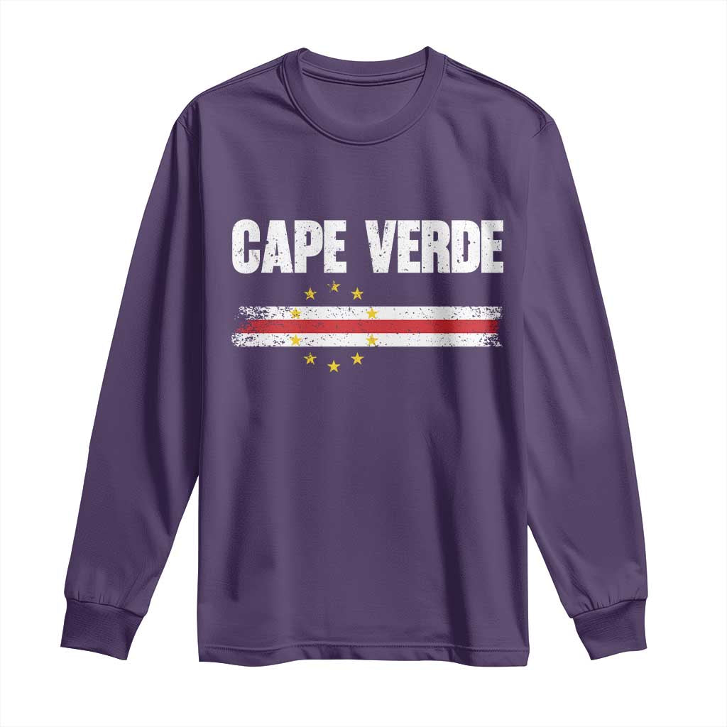 Cape Verde Pride Vintage Cape Verdean Flag 10 Stars Long Sleeve Shirt