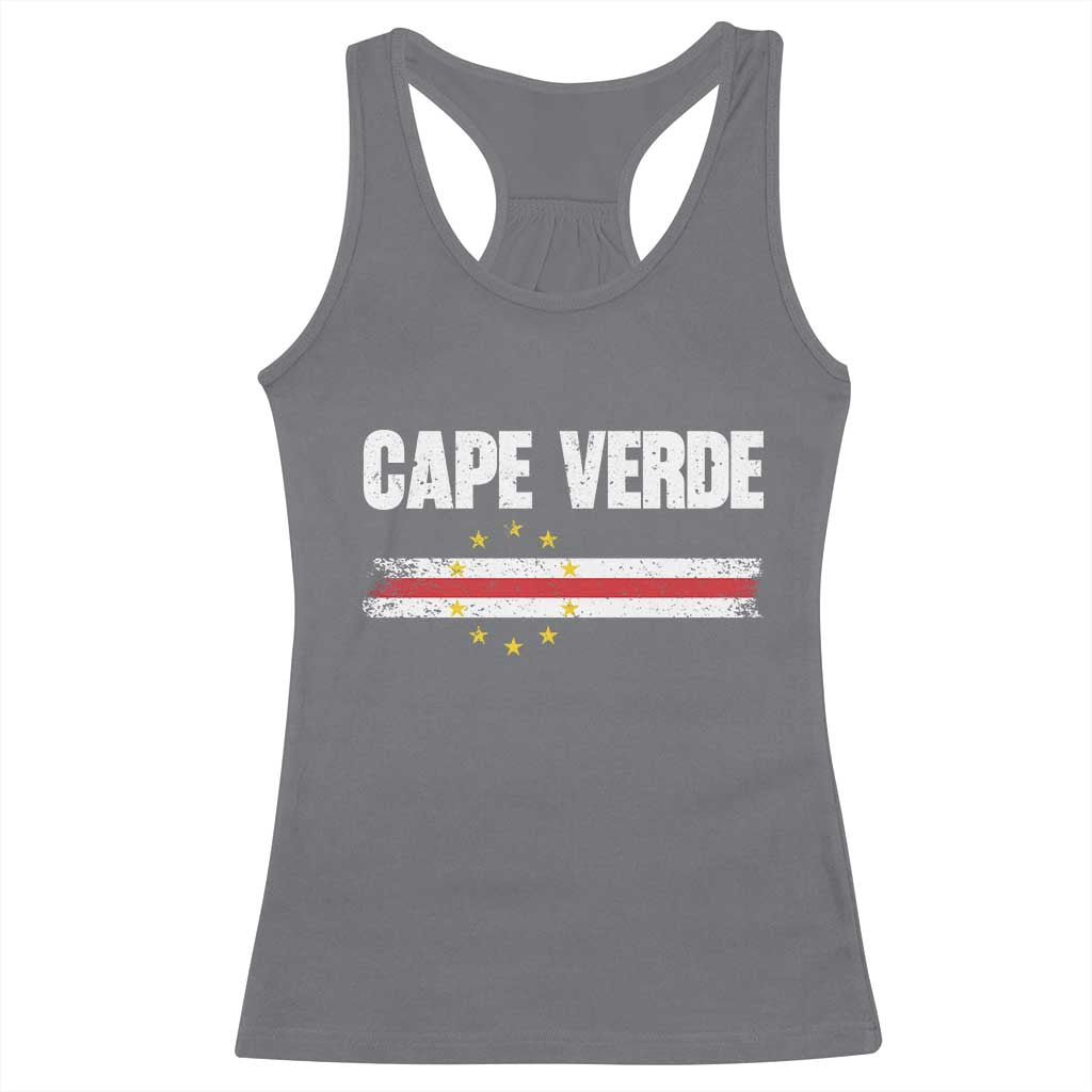 Cape Verde Pride Vintage Cape Verdean Flag 10 Stars Racerback Tank Top