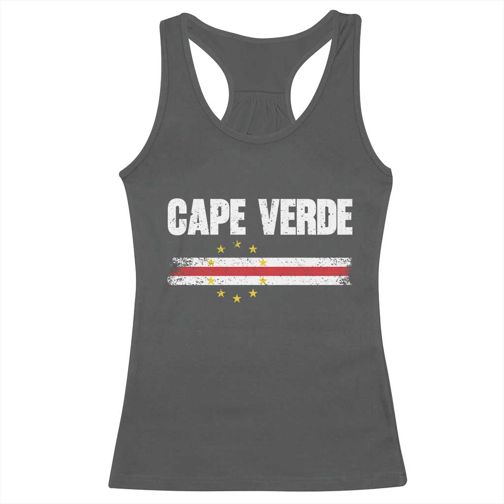 Cape Verde Pride Vintage Cape Verdean Flag 10 Stars Racerback Tank Top