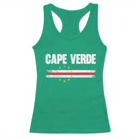 Cape Verde Pride Vintage Cape Verdean Flag 10 Stars Racerback Tank Top