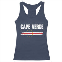 Cape Verde Pride Vintage Cape Verdean Flag 10 Stars Racerback Tank Top